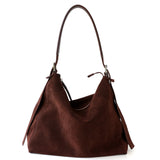 Suede Cowhide Leather Hobo Bag | Women's Slouchy Shoulder & Crossbody Tote