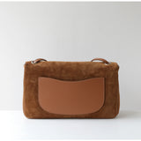 Suede Cowhide Shoulder Bag | Large Vintage Commuter Tote | Genuine Leather Women's Bag