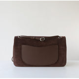 Suede Cowhide Shoulder Bag | Large Vintage Commuter Tote | Genuine Leather Women's Bag