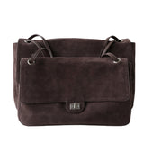 Suede Cowhide Shoulder Bag | Large Vintage Commuter Tote | Genuine Leather Women's Bag