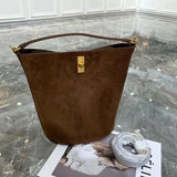 Suede Bag, Smooth & Pebbled Leather Bucket Bag | Crossbody & Top Handle Tote