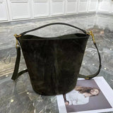 Suede Bag, Smooth & Pebbled Leather Bucket Bag | Crossbody & Top Handle Tote