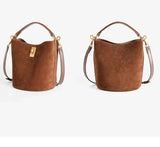 Suede Bag, Smooth & Pebbled Leather Bucket Bag | Crossbody & Top Handle Tote