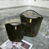Suede Bag, Smooth & Pebbled Leather Bucket Bag | Crossbody & Top Handle Tote