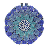 Sunflower Rhinestone Evening Bag, Bridal Wedding Clutch, Handcrafted Floral Party Bag, Crystal Clutch Purse for Formal Events