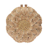 Sunflower Rhinestone Evening Bag, Bridal Wedding Clutch, Handcrafted Floral Party Bag, Crystal Clutch Purse for Formal Events