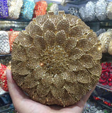 Sunflower Rhinestone Evening Bag, Bridal Wedding Clutch, Handcrafted Floral Party Bag, Crystal Clutch Purse for Formal Events
