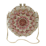 Sunflower Rhinestone Evening Bag, Bridal Wedding Clutch, Handcrafted Floral Party Bag, Crystal Clutch Purse for Formal Events
