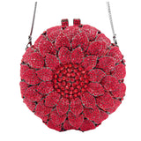 Sunflower Rhinestone Evening Bag, Bridal Wedding Clutch, Handcrafted Floral Party Bag, Crystal Clutch Purse for Formal Events