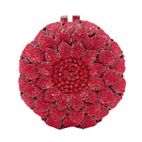 Sunflower Rhinestone Evening Bag, Bridal Wedding Clutch, Handcrafted Floral Party Bag, Crystal Clutch Purse for Formal Events