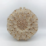 Sunflower Rhinestone Evening Bag, Bridal Wedding Clutch, Handcrafted Floral Party Bag, Crystal Clutch Purse for Formal Events