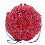 Sunflower Rhinestone Evening Bag, Bridal Wedding Clutch, Handcrafted Floral Party Bag, Crystal Clutch Purse for Formal Events