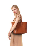 TOTE leather bag, GENUINE leather bag, Large beige leather bag, Laptop, tablet bag, leather bag for books, leather shopper, Caffe Latte