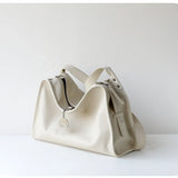 Textured Full Grain Cowhide Leather Boston Bag | Women's Shoulder & Crossbody Bag