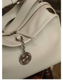 Textured Full Grain Cowhide Leather Boston Bag | Women's Shoulder & Crossbody Bag