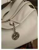Textured Full Grain Cowhide Leather Boston Bag | Women's Shoulder & Crossbody Bag