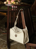 Textured Full Grain Cowhide Leather Boston Bag | Women's Shoulder & Crossbody Bag