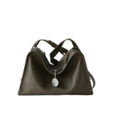 Textured Full Grain Cowhide Leather Boston Bag | Women's Shoulder & Crossbody Bag