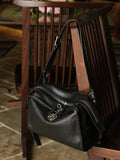 Textured Full Grain Cowhide Leather Boston Bag | Women's Shoulder & Crossbody Bag