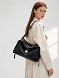 Textured Full Grain Cowhide Leather Boston Bag | Women's Shoulder & Crossbody Bag