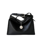 Textured Full Grain Cowhide Leather Boston Bag | Women's Shoulder & Crossbody Bag