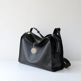 Textured Full Grain Cowhide Leather Boston Bag | Women's Shoulder & Crossbody Bag