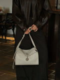 Textured Full Grain Cowhide Leather Boston Bag | Women's Shoulder & Crossbody Bag