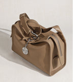 Textured Full Grain Cowhide Leather Boston Bag | Women's Shoulder & Crossbody Bag