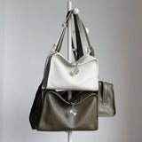 Textured Full Grain Cowhide Leather Boston Bag | Women's Shoulder & Crossbody Bag