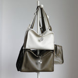 Textured Full Grain Cowhide Leather Boston Bag | Women's Shoulder & Crossbody Bag