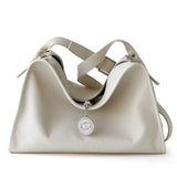 Textured Full Grain Cowhide Leather Boston Bag | Women's Shoulder & Crossbody Bag