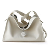 Textured Full Grain Cowhide Leather Boston Bag | Women's Shoulder & Crossbody Bag