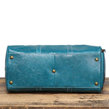 The Embossed Weekender | Handmade Full Grain Crazy Horse Leather Duffle Bag, Vintage Weekender Travel Bag for Men & Women | Carry-On Gym Overnight Bag, Ladies Leather Travel Bag