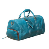 The Embossed Weekender | Handmade Full Grain Crazy Horse Leather Duffle Bag, Vintage Weekender Travel Bag for Men & Women | Carry-On Gym Overnight Bag, Ladies Leather Travel Bag