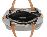 Two Tone Pebbled Leather Commuter Shoulder Bag for Women, Soft Genuine Leather Slouchy Shoulder & Handbag