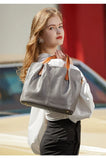 Two Tone Pebbled Leather Commuter Shoulder Bag for Women, Soft Genuine Leather Slouchy Shoulder & Handbag