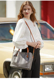 Two Tone Pebbled Leather Commuter Shoulder Bag for Women, Soft Genuine Leather Slouchy Shoulder & Handbag