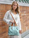 Two Tone Pebbled Leather Commuter Shoulder Bag for Women, Soft Genuine Leather Slouchy Shoulder & Handbag
