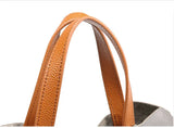 Two Tone Pebbled Leather Commuter Shoulder Bag for Women, Soft Genuine Leather Slouchy Shoulder & Handbag