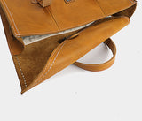 Vegetable-Tanned Full Grain Leather Briefcase – 15" Laptop Bag | Handcrafted Flap-Over Work Bag with Crossbody Strap