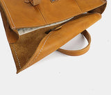 Vegetable-Tanned Full Grain Leather Briefcase – 15" Laptop Bag | Handcrafted Flap-Over Work Bag with Crossbody Strap