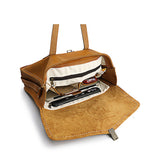 Vegetable-Tanned Full Grain Leather Briefcase – 15" Laptop Bag | Handcrafted Flap-Over Work Bag with Crossbody Strap