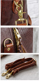 Vegetable Tanned Italian Full Grain Leather Travel Bag | Handcrafted Vintage Minimalist Business Duffel & Shoulder Bag