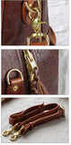 Vegetable Tanned Italian Full Grain Leather Travel Bag | Handcrafted Vintage Minimalist Business Duffel & Shoulder Bag