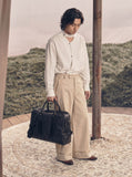 Vegetable Tanned Italian Full Grain Leather Travel Bag | Handcrafted Vintage Minimalist Business Duffel & Shoulder Bag
