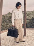 Vegetable Tanned Italian Full Grain Leather Travel Bag | Handcrafted Vintage Minimalist Business Duffel & Shoulder Bag