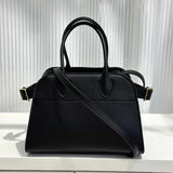 Versatile Genuine Leather Tote Bag - Women's Boston Shoulder Bag for Everyday Commute, Luxury Designer Bag