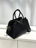 Versatile Genuine Leather Tote Bag - Women's Boston Shoulder Bag for Everyday Commute, Luxury Designer Bag