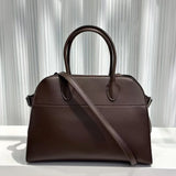 Versatile Genuine Leather Tote Bag - Women's Boston Shoulder Bag for Everyday Commute, Luxury Designer Bag