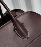 Versatile Genuine Leather Tote Bag - Women's Boston Shoulder Bag for Everyday Commute, Luxury Designer Bag